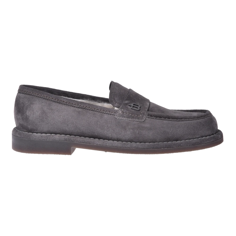 Baldinini Homme Gris Chaussures, Taille: 41 Eu Mocassins En Daim