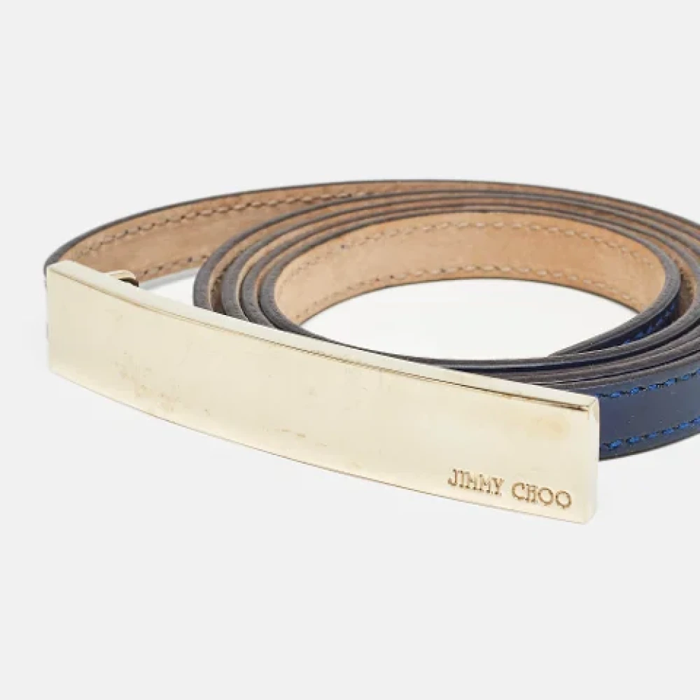 Jimmy Choo Pre-owned Leather belts Blue Dames