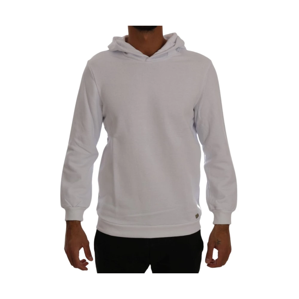 Daniele Alessandrini White Pullover Hodded Cotton Sweater - XXL - Image 3