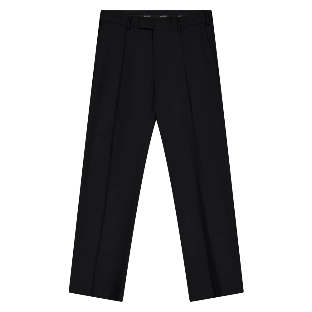 Laneus Klassieke wollen sigarettenbroek Black Heren