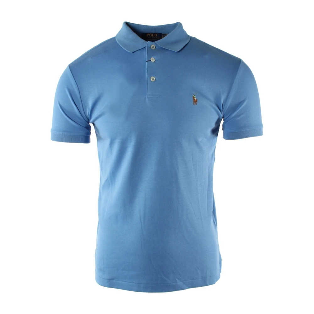 Ralph Lauren Blauwe Custom Slim Fit Polo Shirt Blue Heren