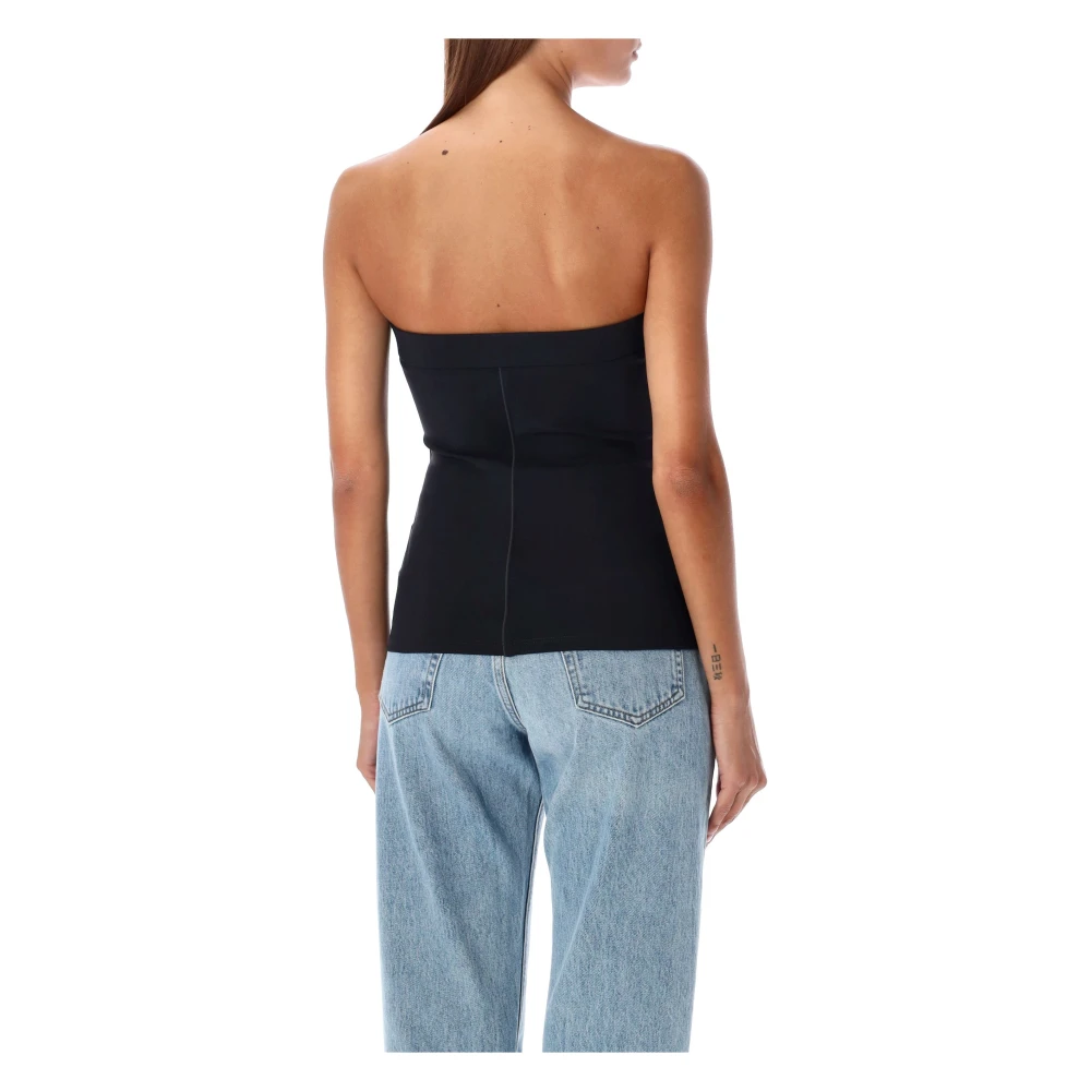 Coperni Zwart Open Rug Bustier Topwear Black Dames
