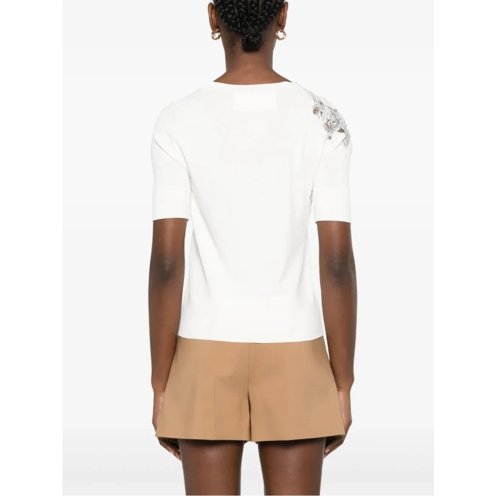 Ermanno Scervino Korte Mouw Sweater Gebreide Kleding White Dames