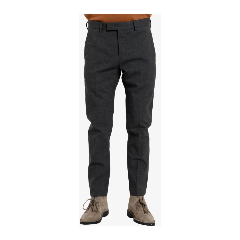 PT Torino Ontspannen Fit Wollen Broek Gray Heren