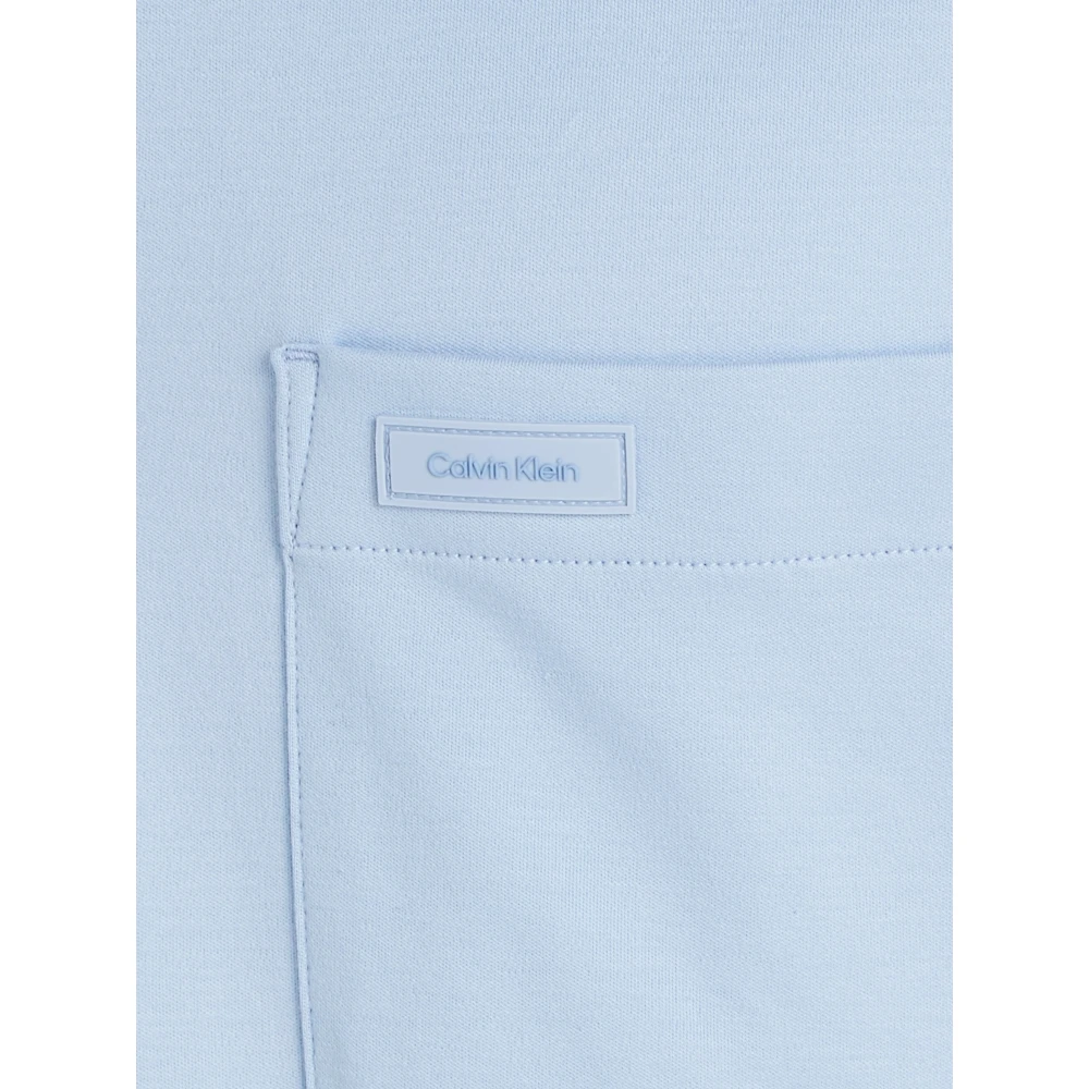 Calvin Klein Glad Katoenen Zak Polo Shirt Blue Heren