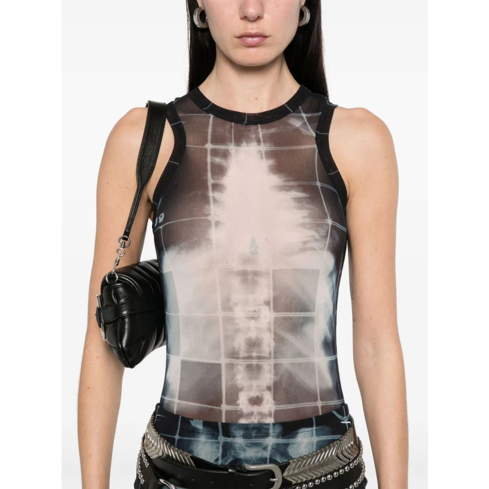 Jean Paul Gaultier Zwarte bodysuit met transparant ontwerp Black Dames