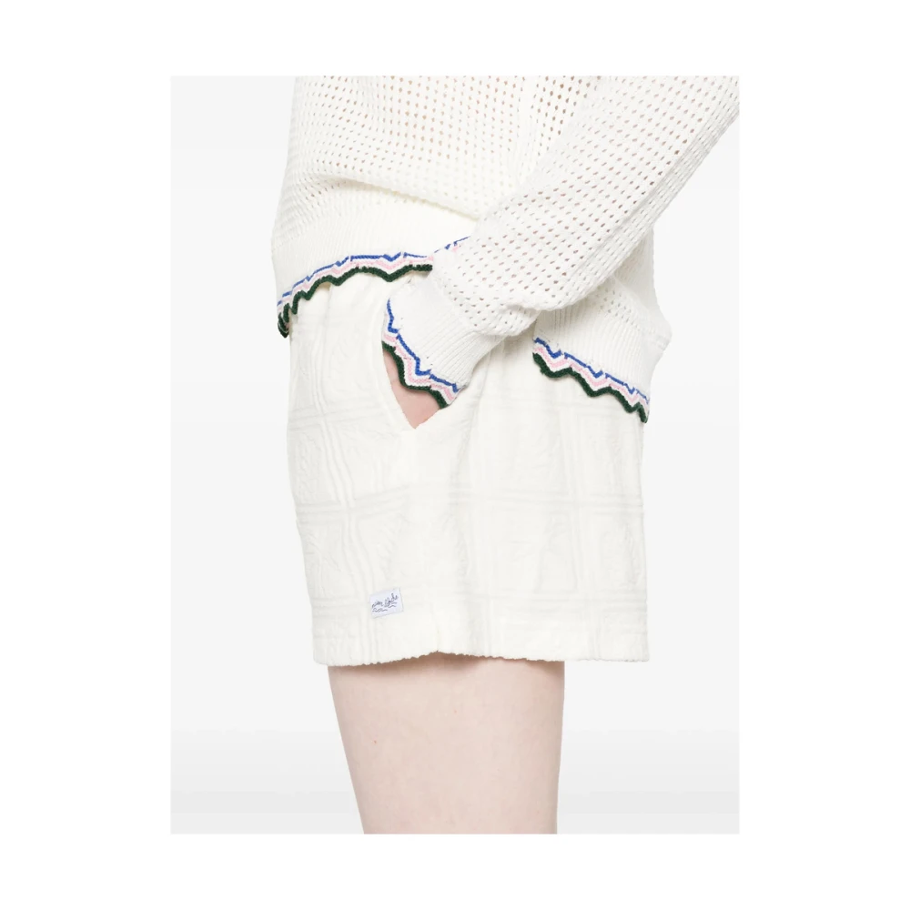 Maison Labiche Beige Shorts met Trekkoord en Logopatch Beige Dames