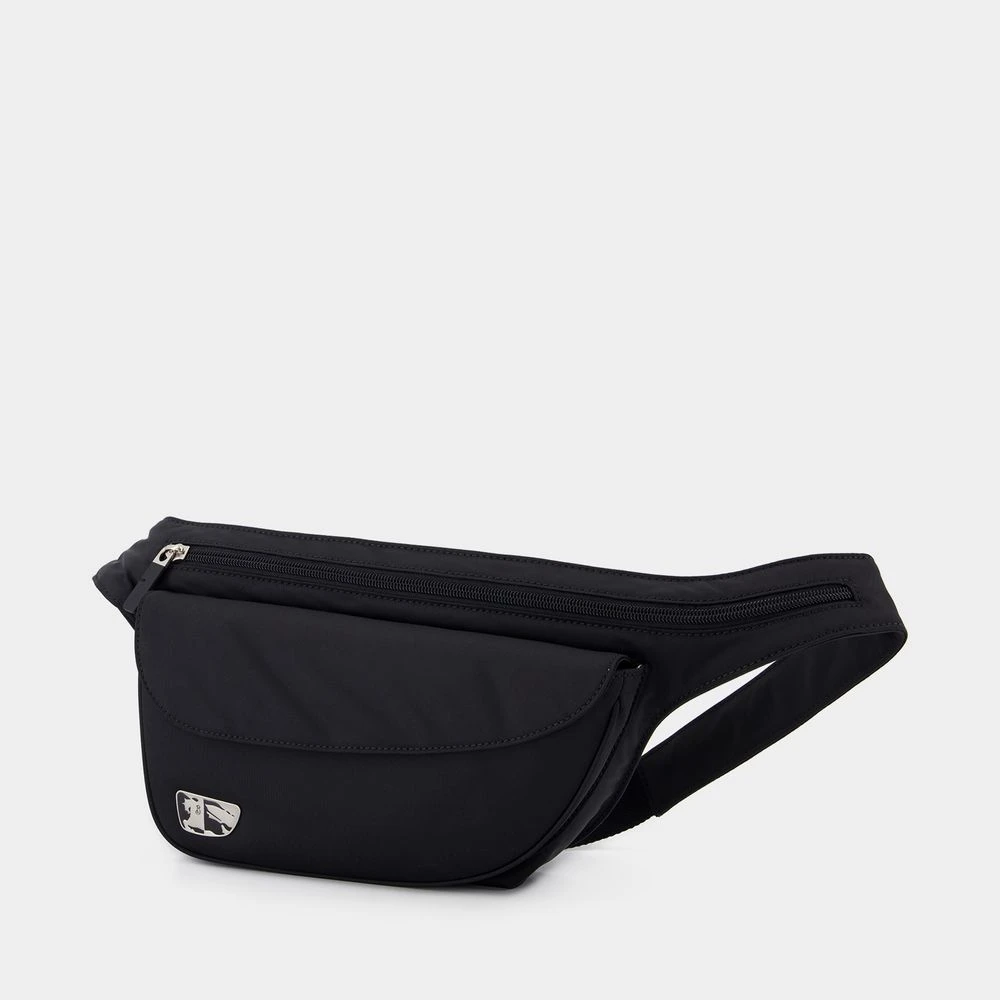 Burberry Zwart Nylon Crossbody Shield Riem Black Unisex