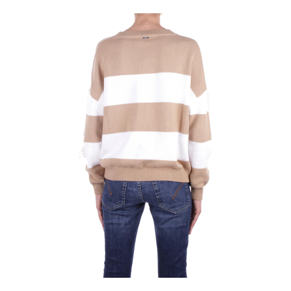 Liu Jo Beige Sweater met Cut-Out Details Multicolor Dames