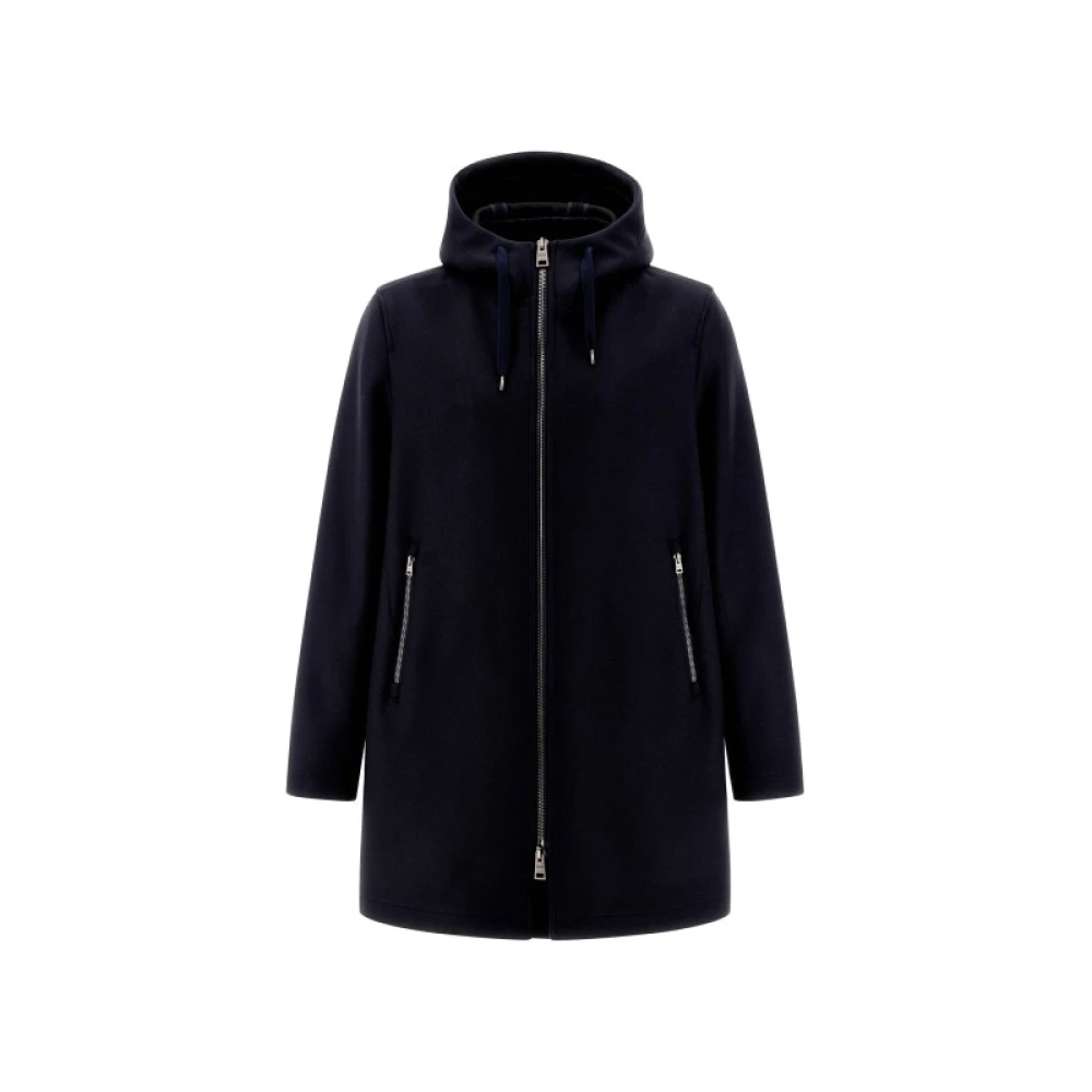 Herno Hooded Wolmix Jas Blue Heren