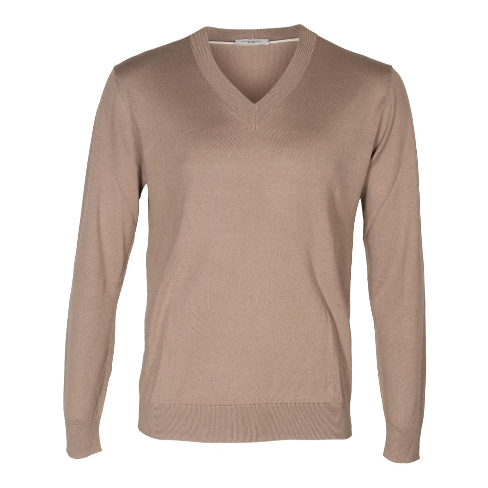 Paolo Pecora Men's Beige V-Neck Knitwear, M, V-Neck Knitwear