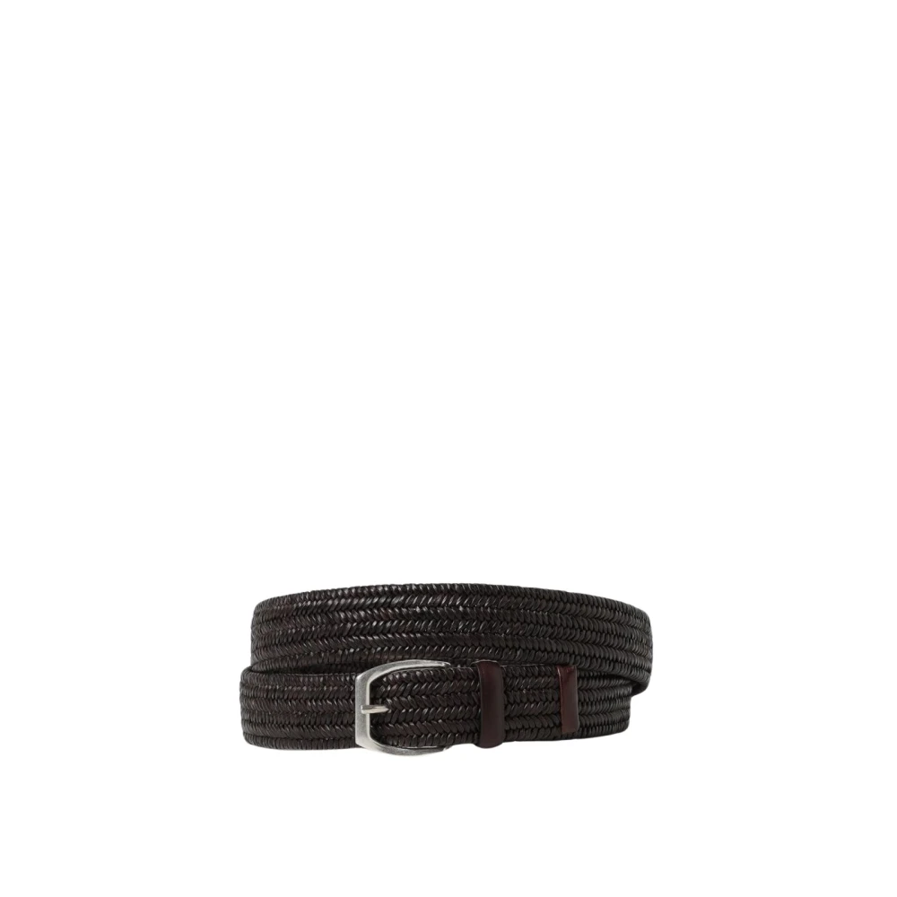 Orciani Men's Brown Belts,, Braided Belt Medium