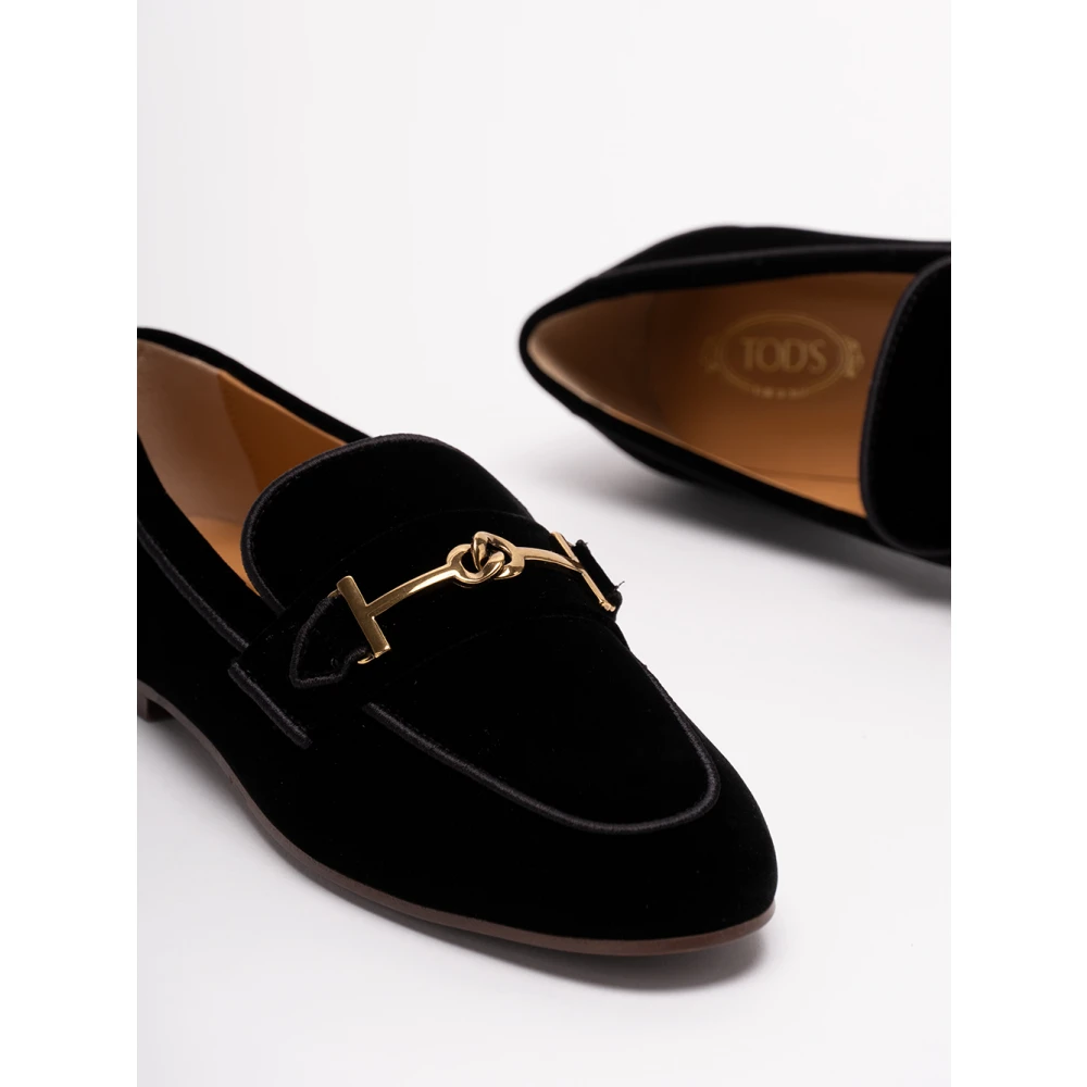 TOD'S Stijlvolle leren loafers voor dames Black Dames