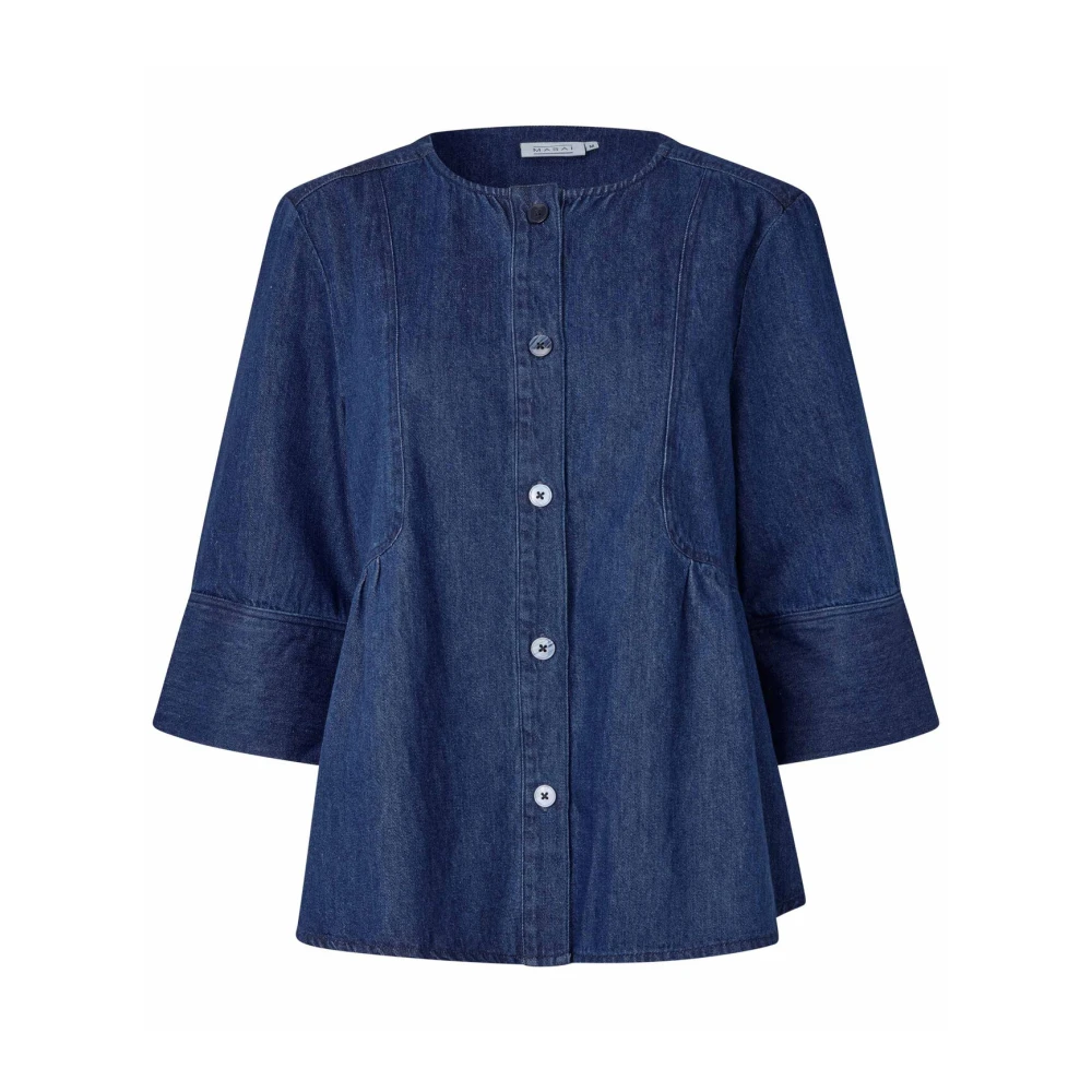 Masai Women's Blue Shirts, M, Dark Denim A-Line Jacket