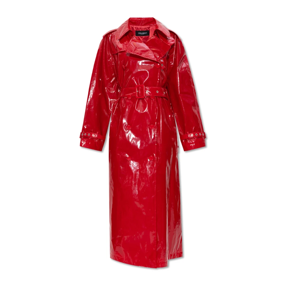 Dolce & Gabbana Lakleren trenchcoat Red Dames