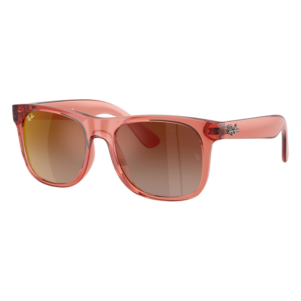 Ray-Ban Sunglasses Kids Justin Kids Summer Capsule - Transparent Red Frame Brown Lenses 48-16, RB9069S - Image 4
