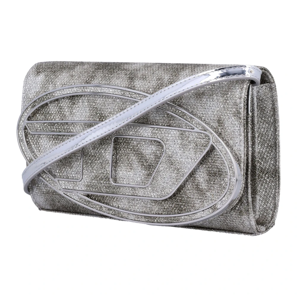 Diesel Beige Handtas met Glitterstof Beige Dames