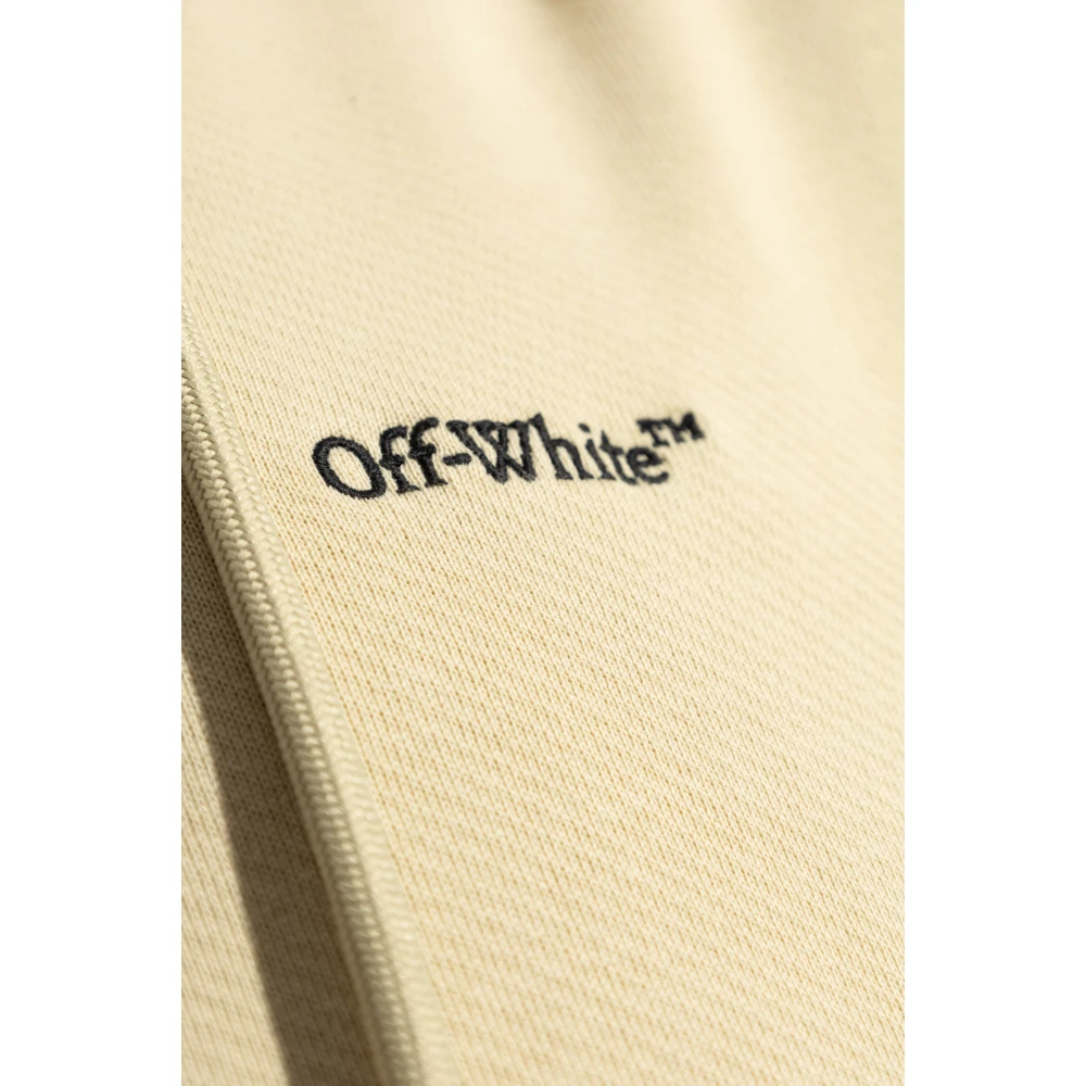 Off White Sweatshirt met logo Beige Heren
