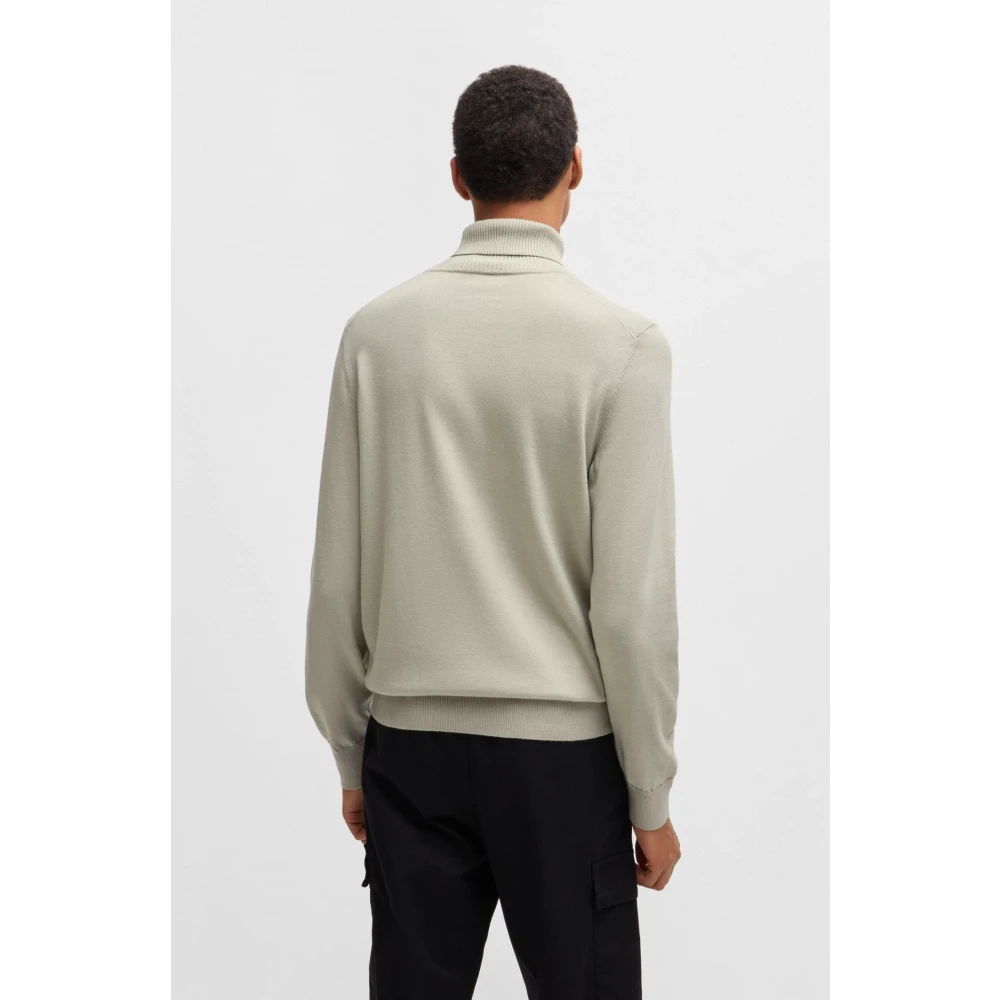 Hugo Boss Zachte Gebreide Coltrui Beige Heren