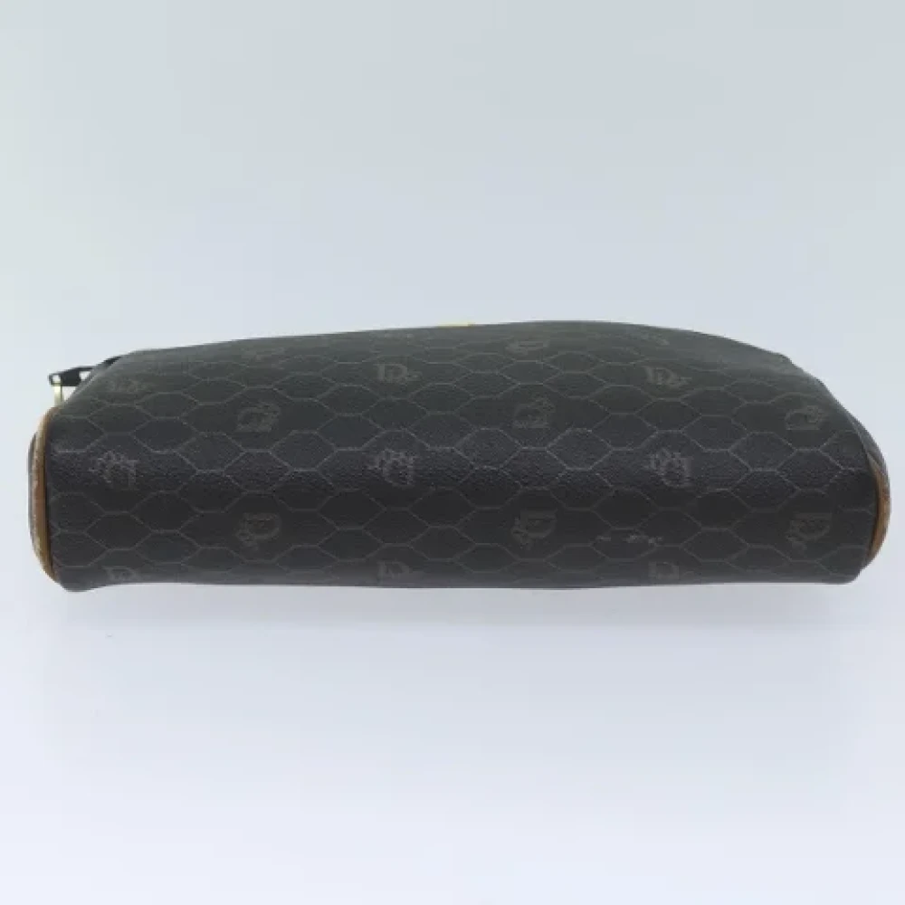 Dior Vintage Pre-owned Canvas clutches Black Dames