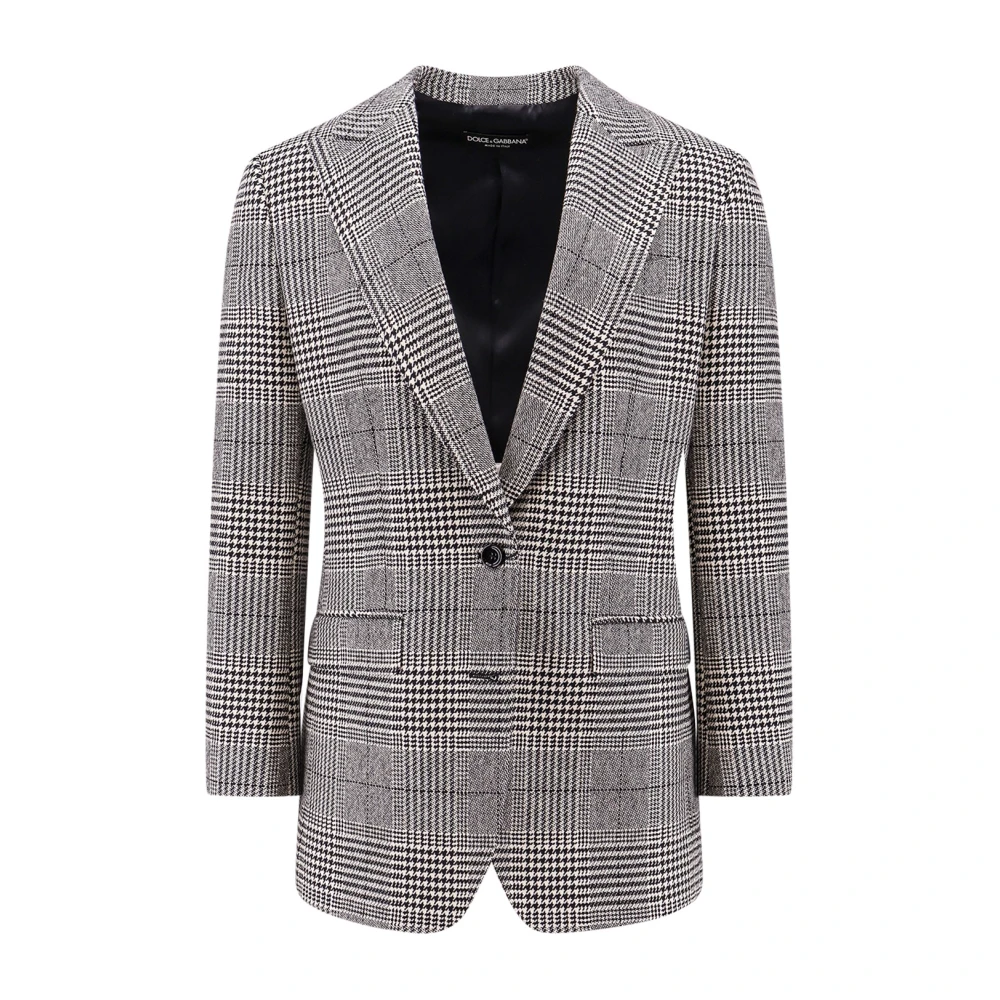 Dolce & Gabbana Zwarte Wol Kasjmier Blazer Comfort Fit Gray Dames