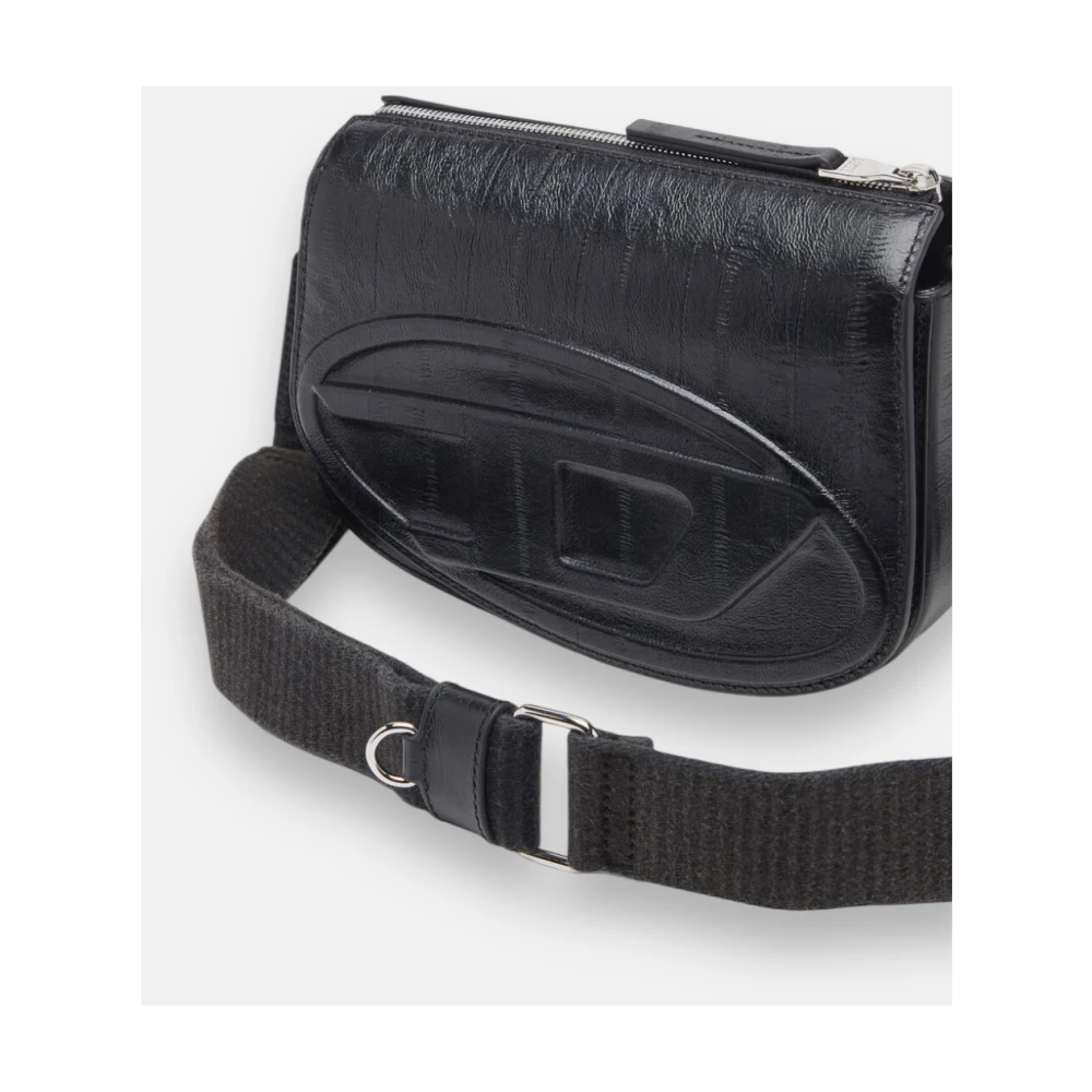 Diesel Premium Leren Cameratas Messenger Stijl Black Heren