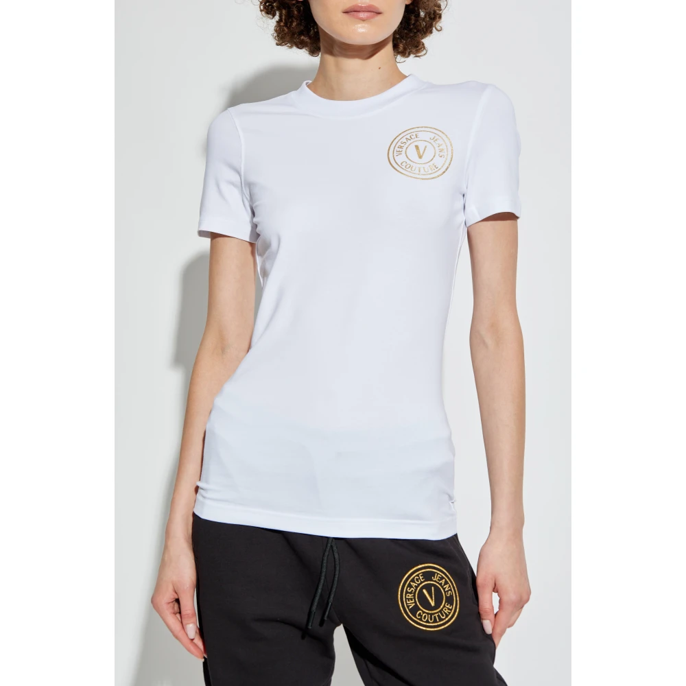 Versace Jeans Couture T-shirt met logo White Dames