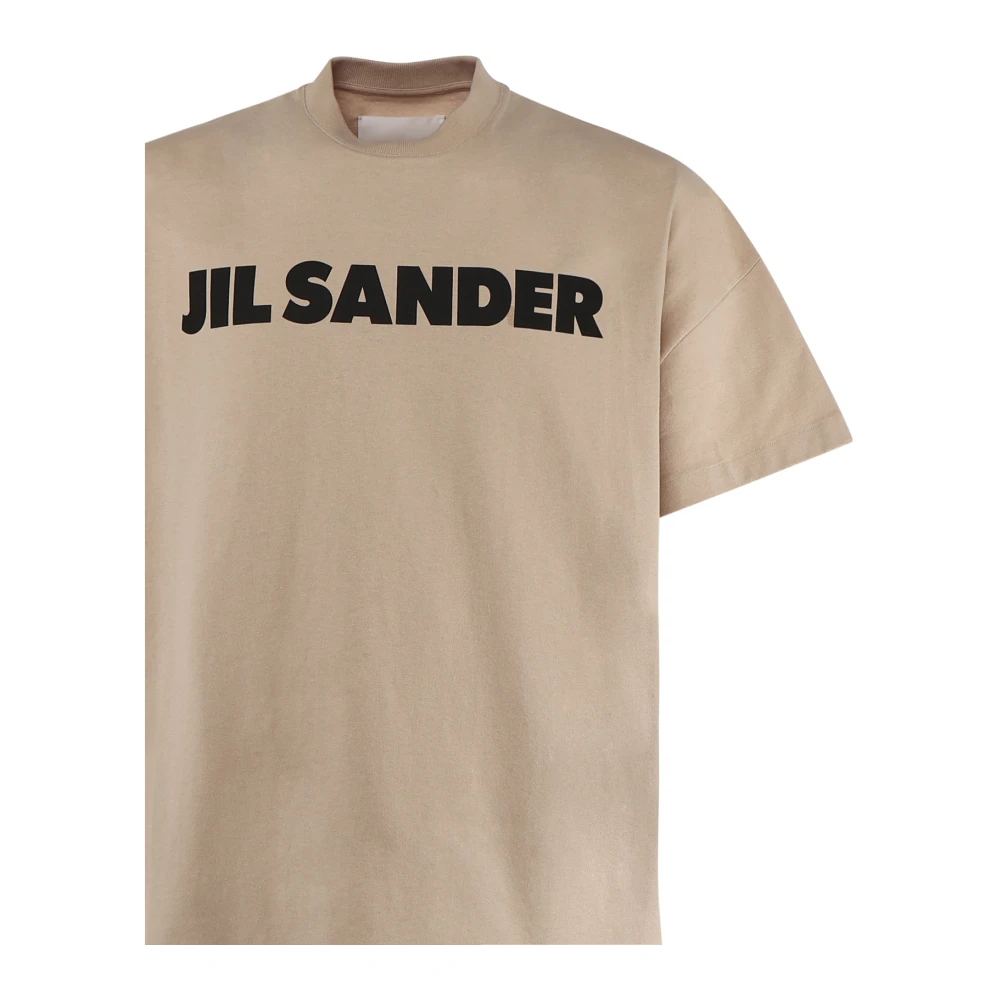 Jil Sander Zachte snit Logo Print T-shirts Sand Beige Heren
