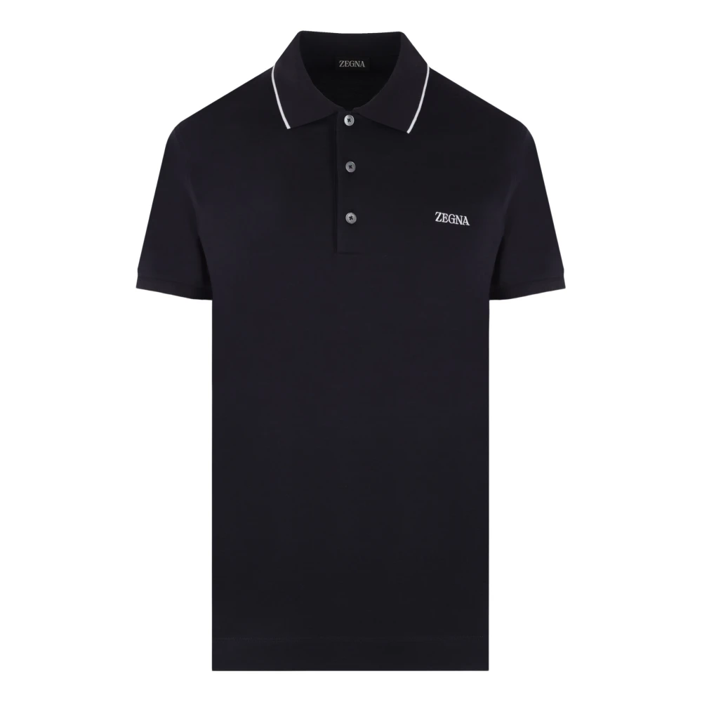 Ermenegildo Zegna Navy Blue Polo Shirt Blue Heren