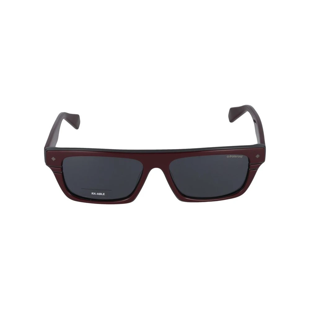 Polaroid Men's Black Sunglasses, 53 Mm, Burgundy Grey Stylish Sunglasses