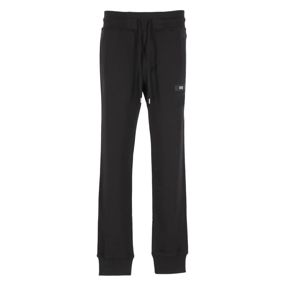 Versace Jeans Couture Zwarte Katoenen Broek Verhoog Stijl Black Heren