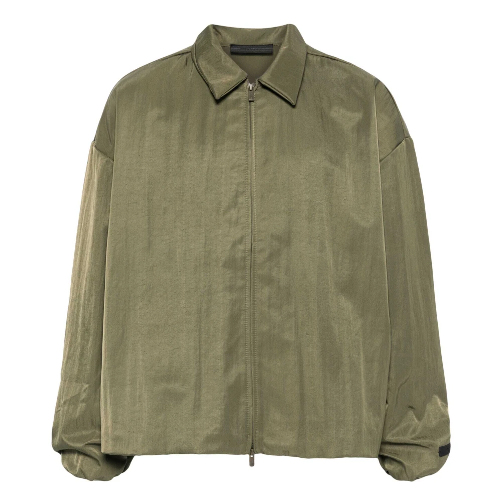 Fear Of God Gestructureerde Nylon Trucker Jack Militaire Stijl Green Heren