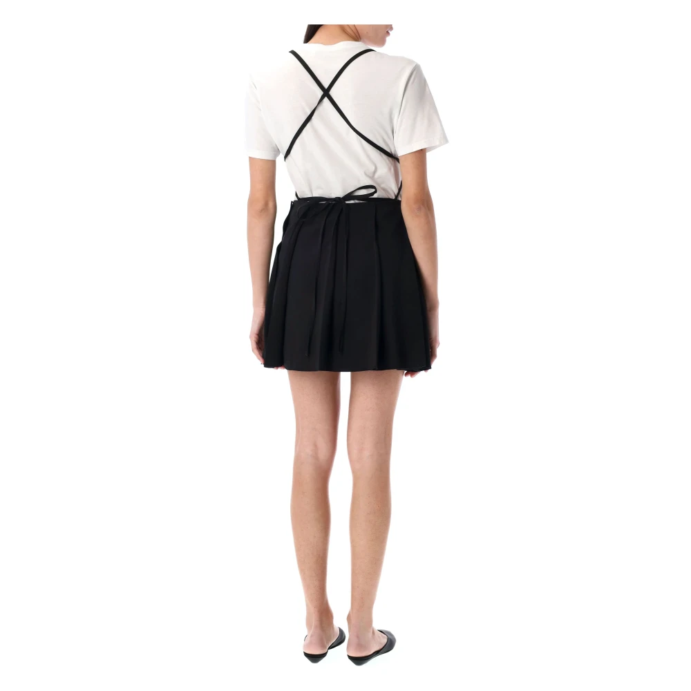 LOW Classic Zwarte Geplooide Mini Jurk Black Dames