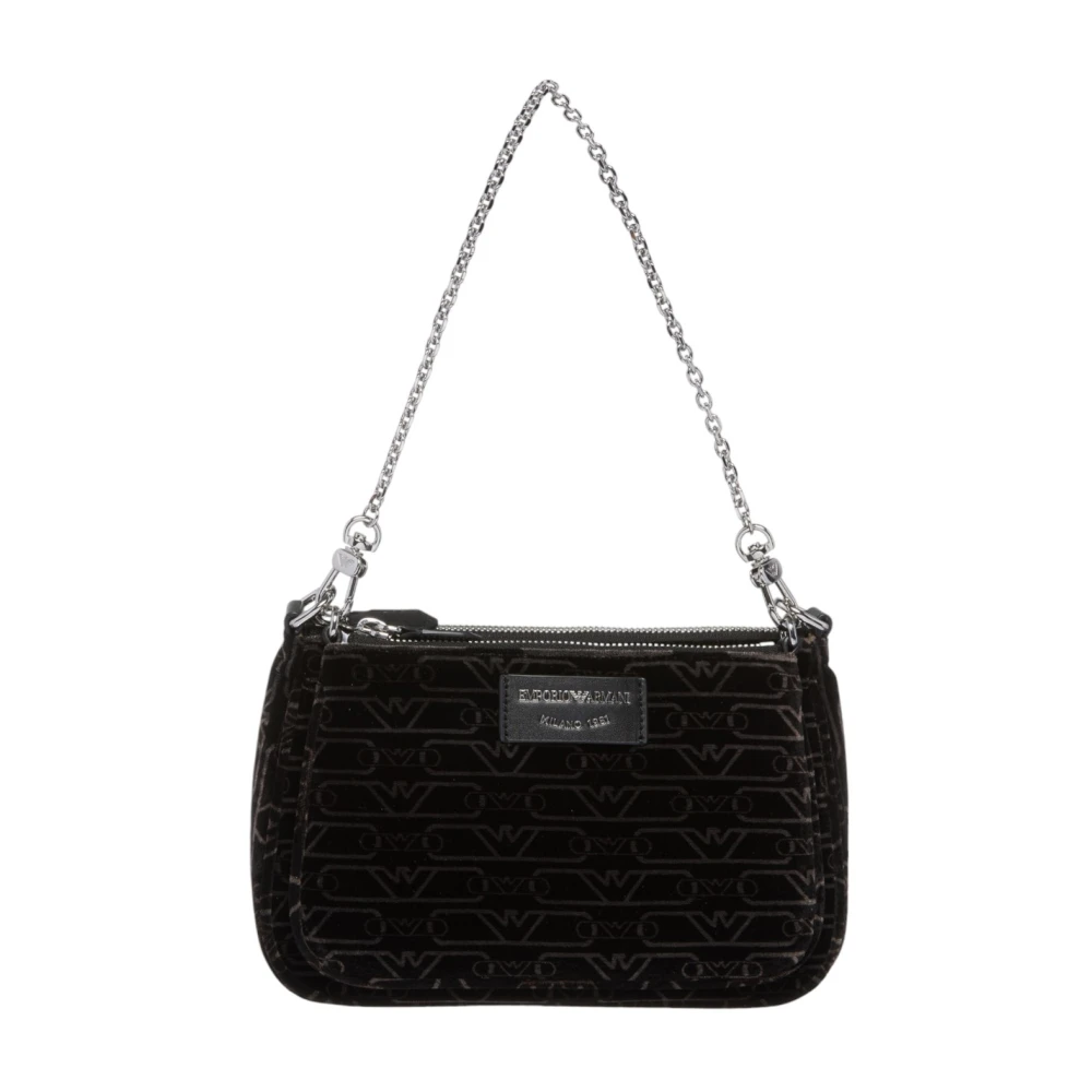 Emporio Armani Stijlvolle Leren Tas Black Dames