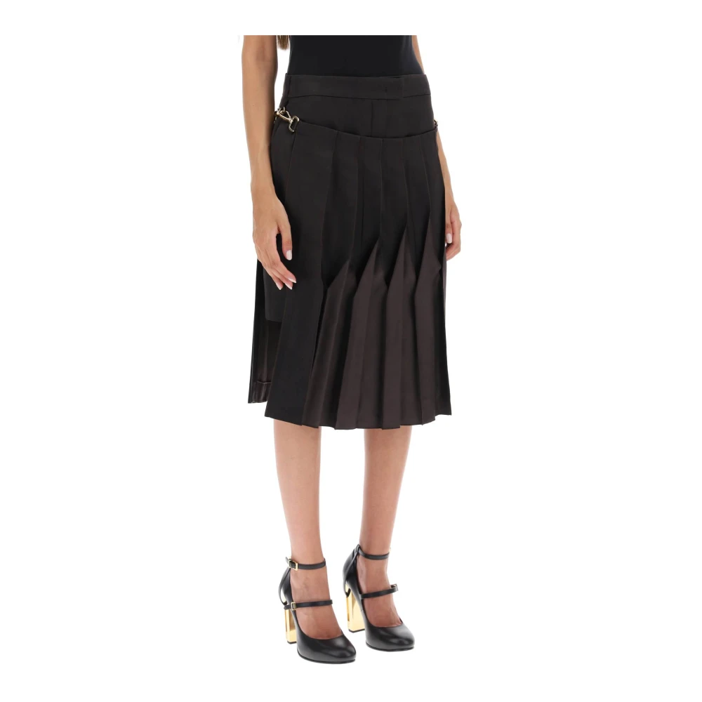 Fendi Duchesse Rok met Geplooid Paneel Brown Dames
