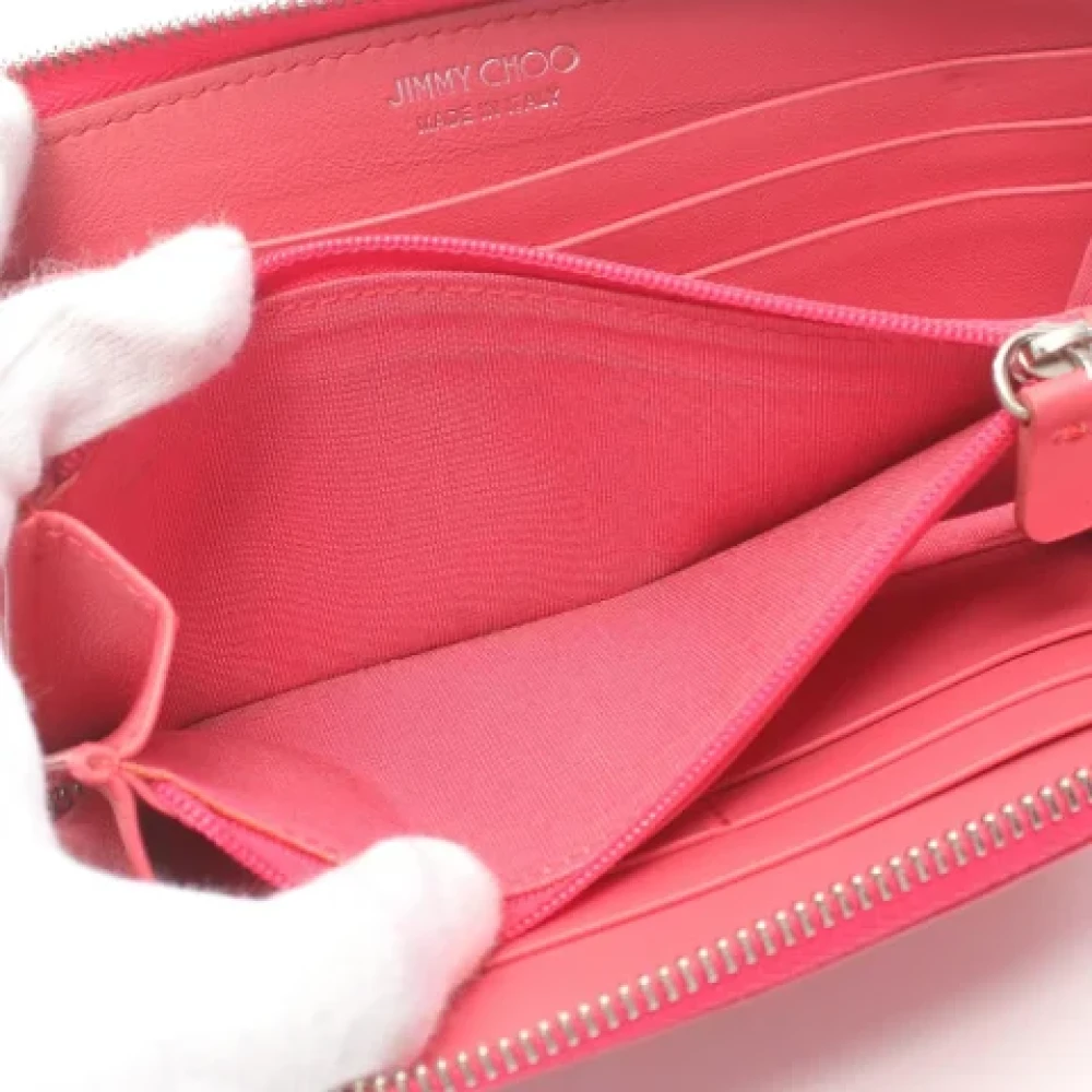Jimmy Choo Pre-owned Leather wallets Pink Dames