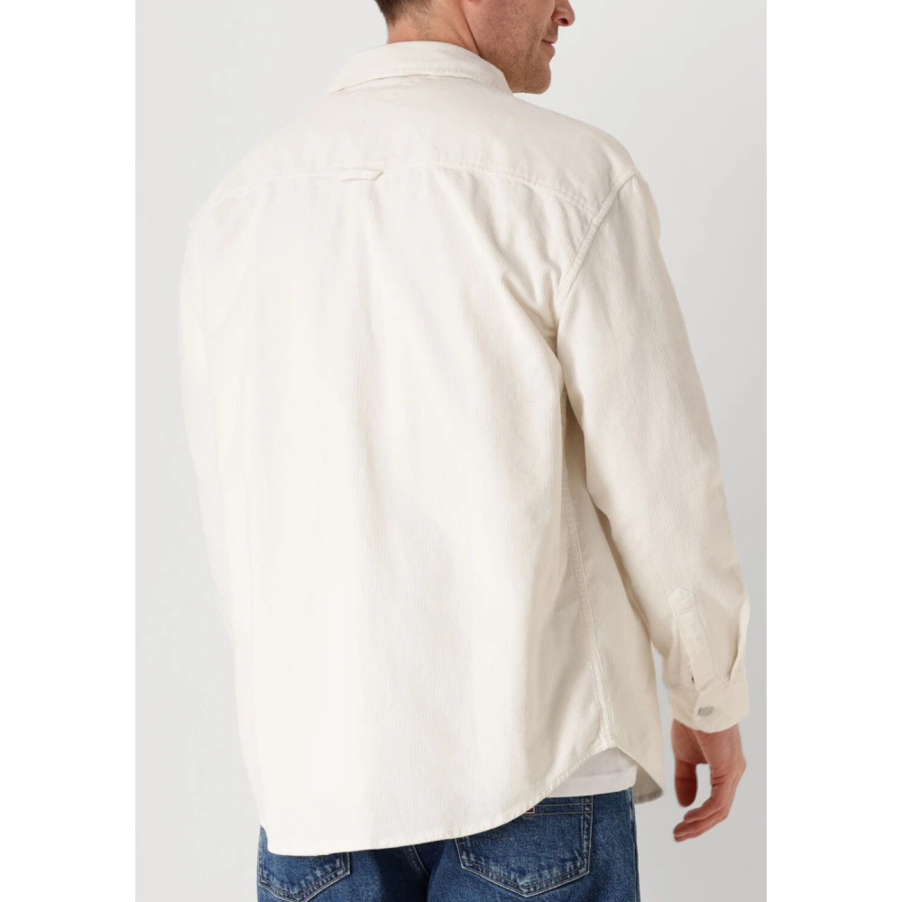 Tommy Jeans Casual Cord Overhemd in Ecru Beige Heren