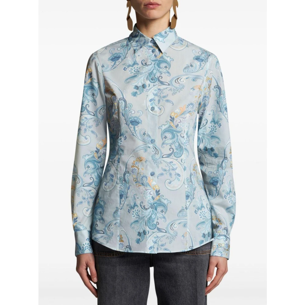 ETRO Casual Katoenen Overhemd voor Mannen Blue Dames