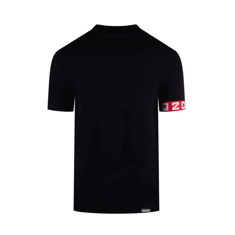 Dsquared2 Elastische Mouw Katoenen T-shirt Black Heren