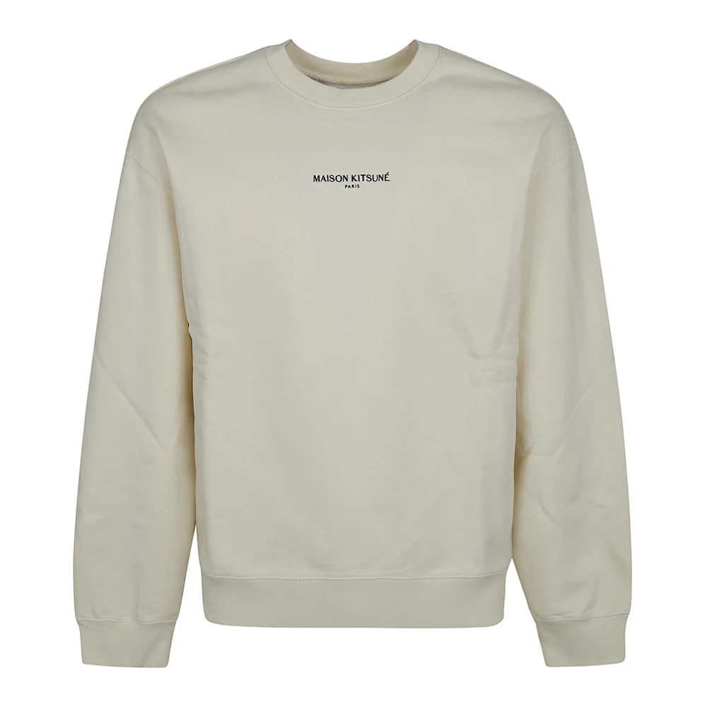 Maison Kitsuné Men's Beige Sweatshirts, L, Paris Comfort Sweatshirt