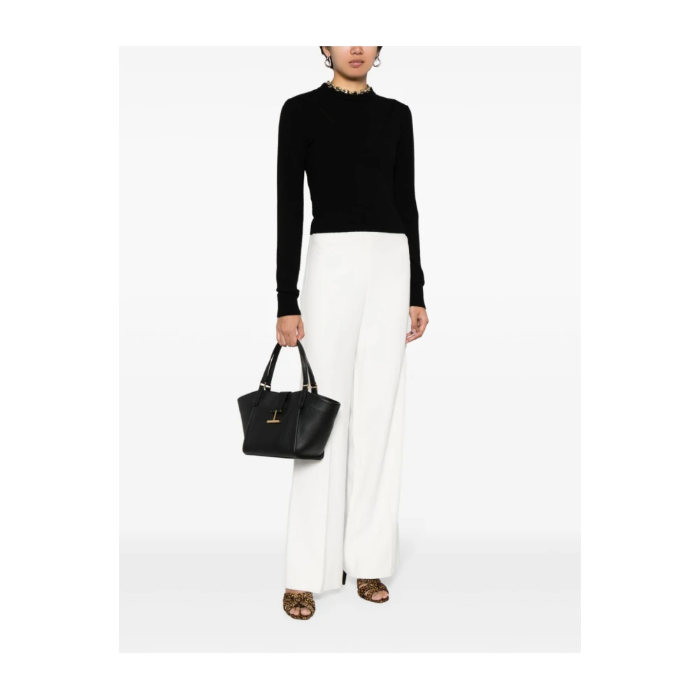 Tom Ford Gestructureerde Leren Zwarte Schoudertas Black Dames