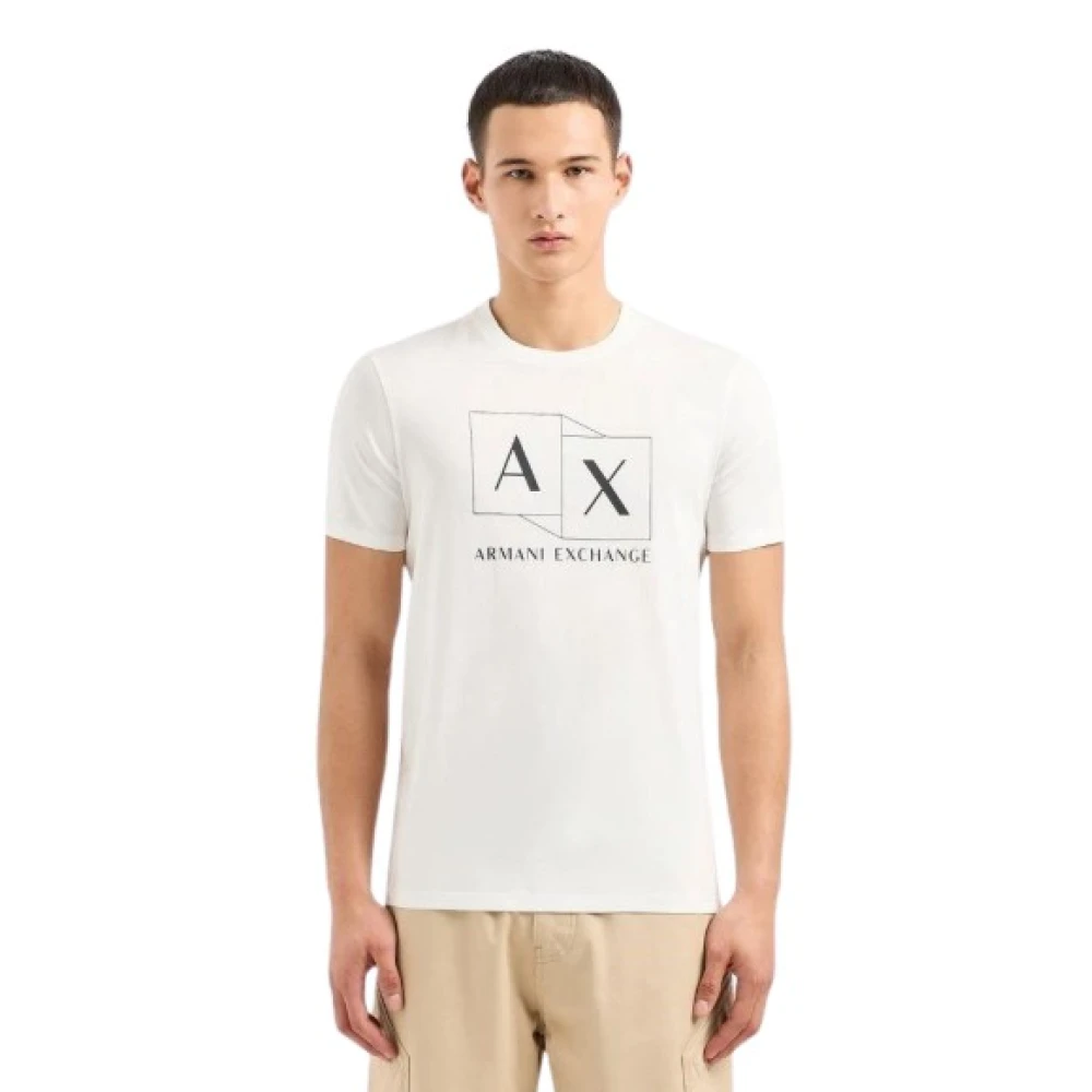 Armani Exchange Mannelijk Wit Heren, Tops, Wit, : Extra Groot