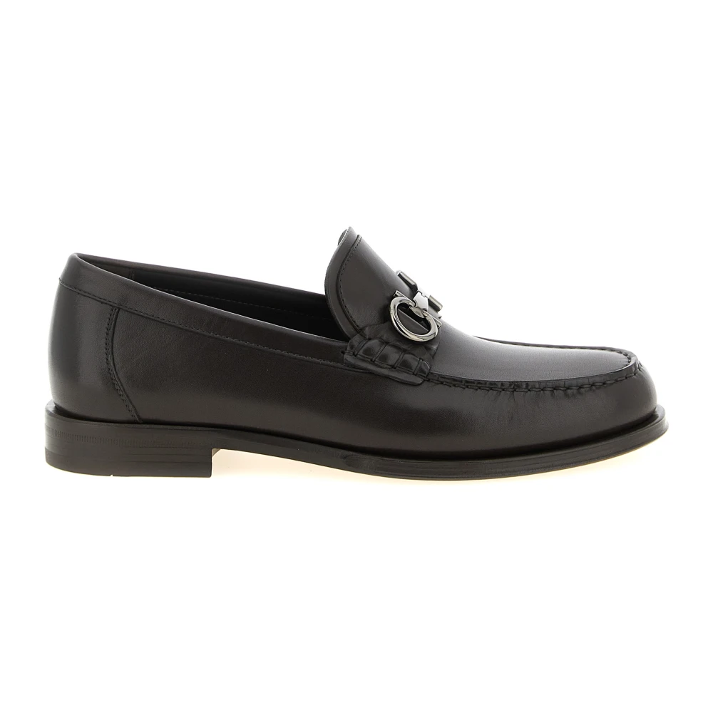 Ferragamo Men's Black Loafers, 10 Uk, Teatro Loafers