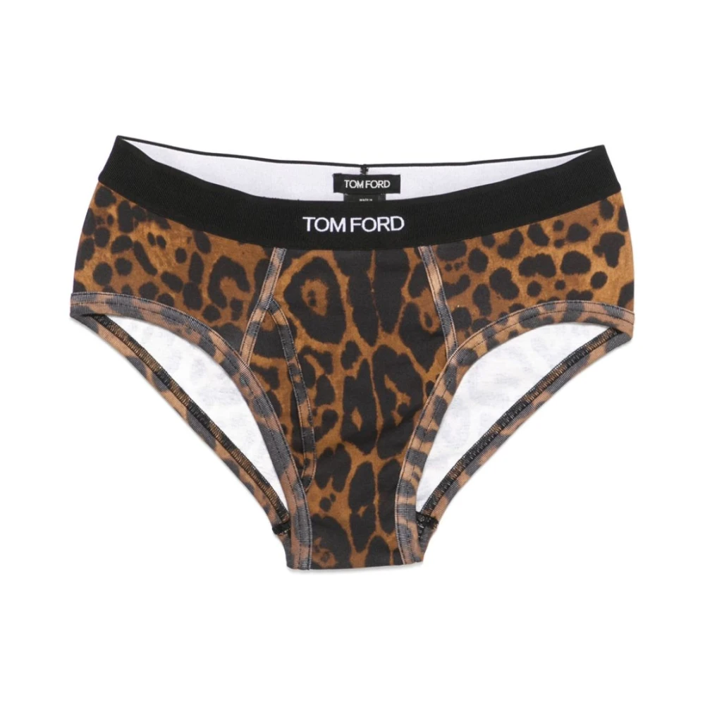 Tom Ford Luipaardprint Briefs Bruin Ondergoed Brown Heren