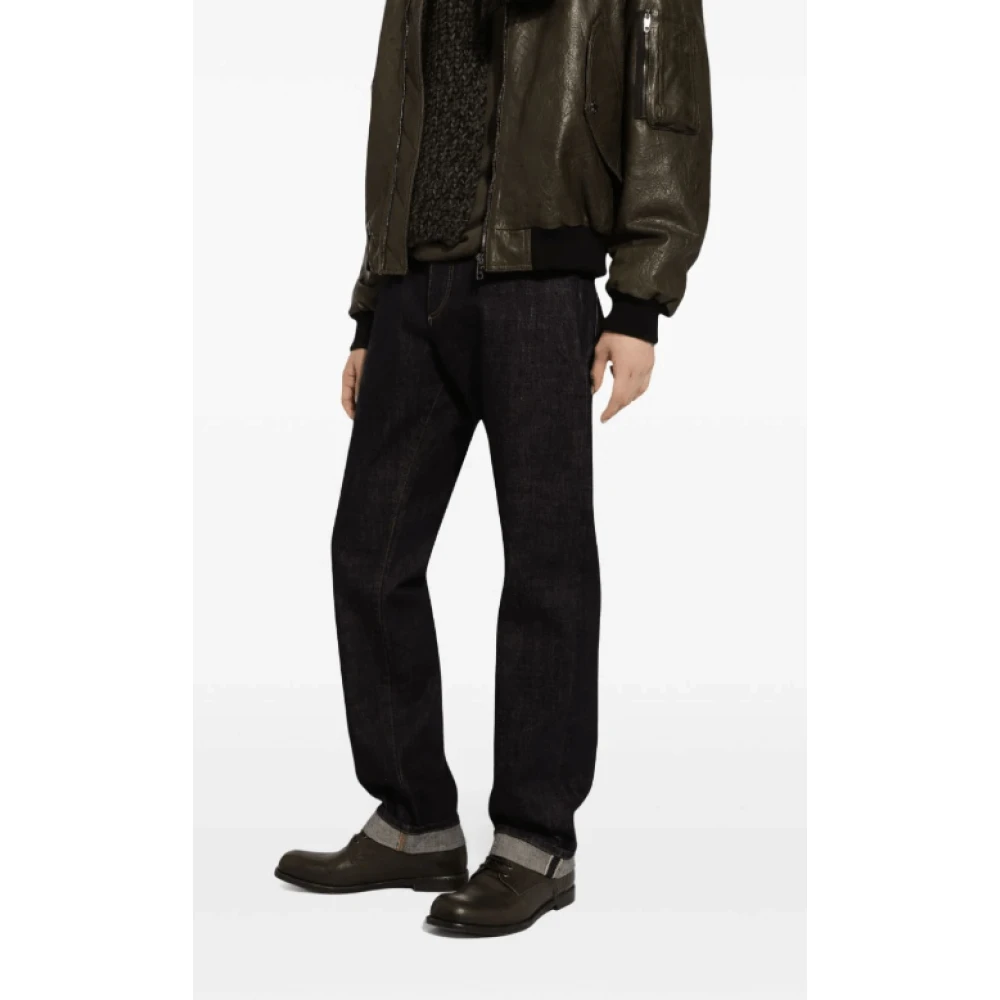Dolce & Gabbana Navy Blue Logo Tag Jeans Blue Heren