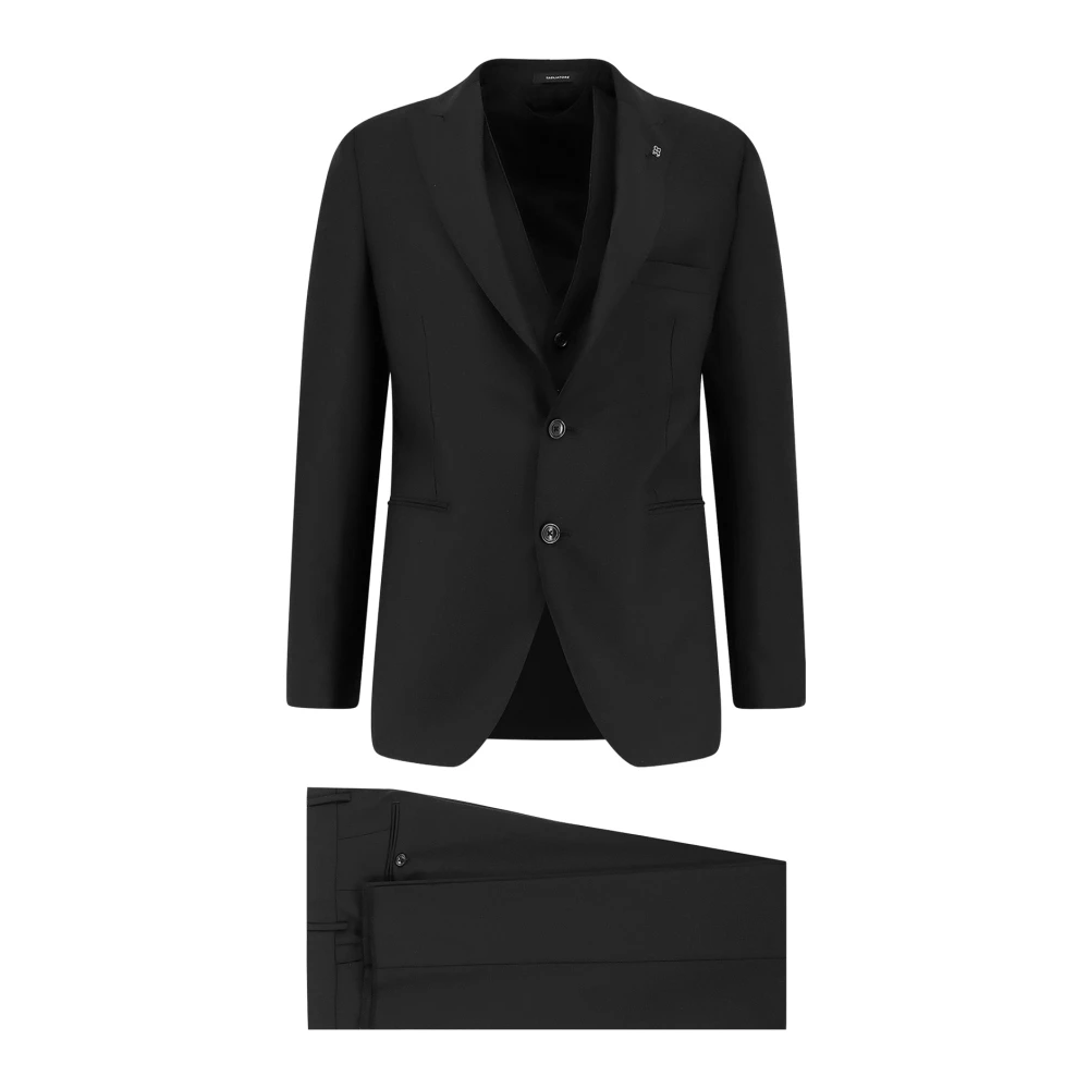 Tagliatore Men's Black Three-Piece Suit With Vest - Single Breasted Suits - 2XL - Suits