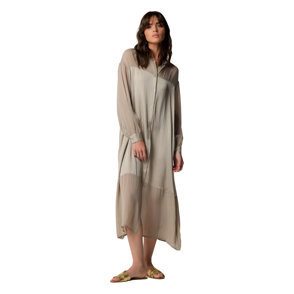 Kocca Lange Mouw Chemisier Jurk Gray Dames