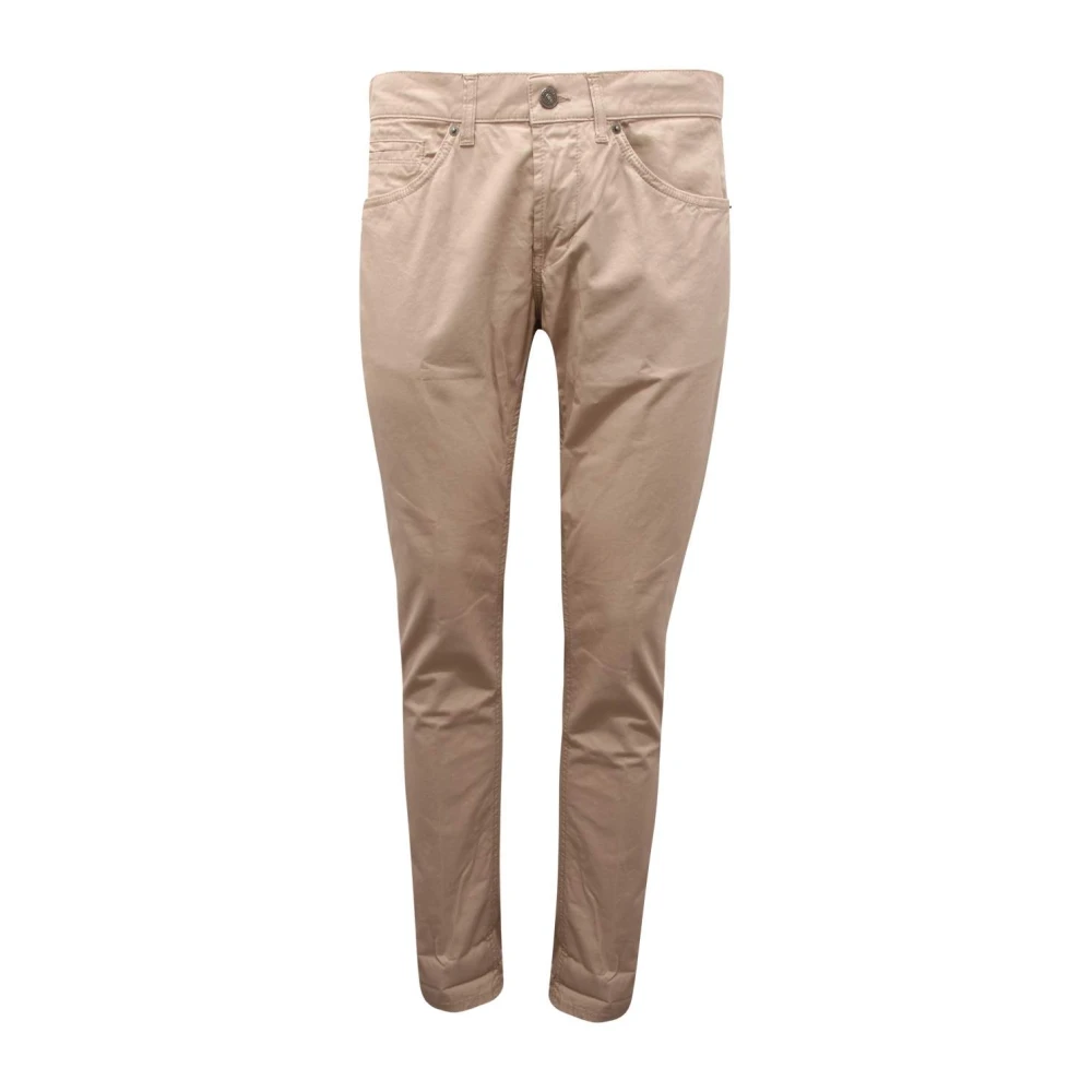 Dondup Men's Beige Chinos,, Skinny Fit Trousers Made In Italy W32