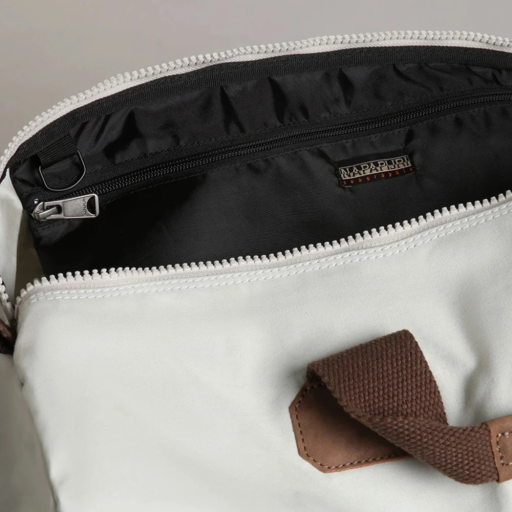 Napapijri Stijlvolle Weekendtassen in Beige Zilver Gray Heren