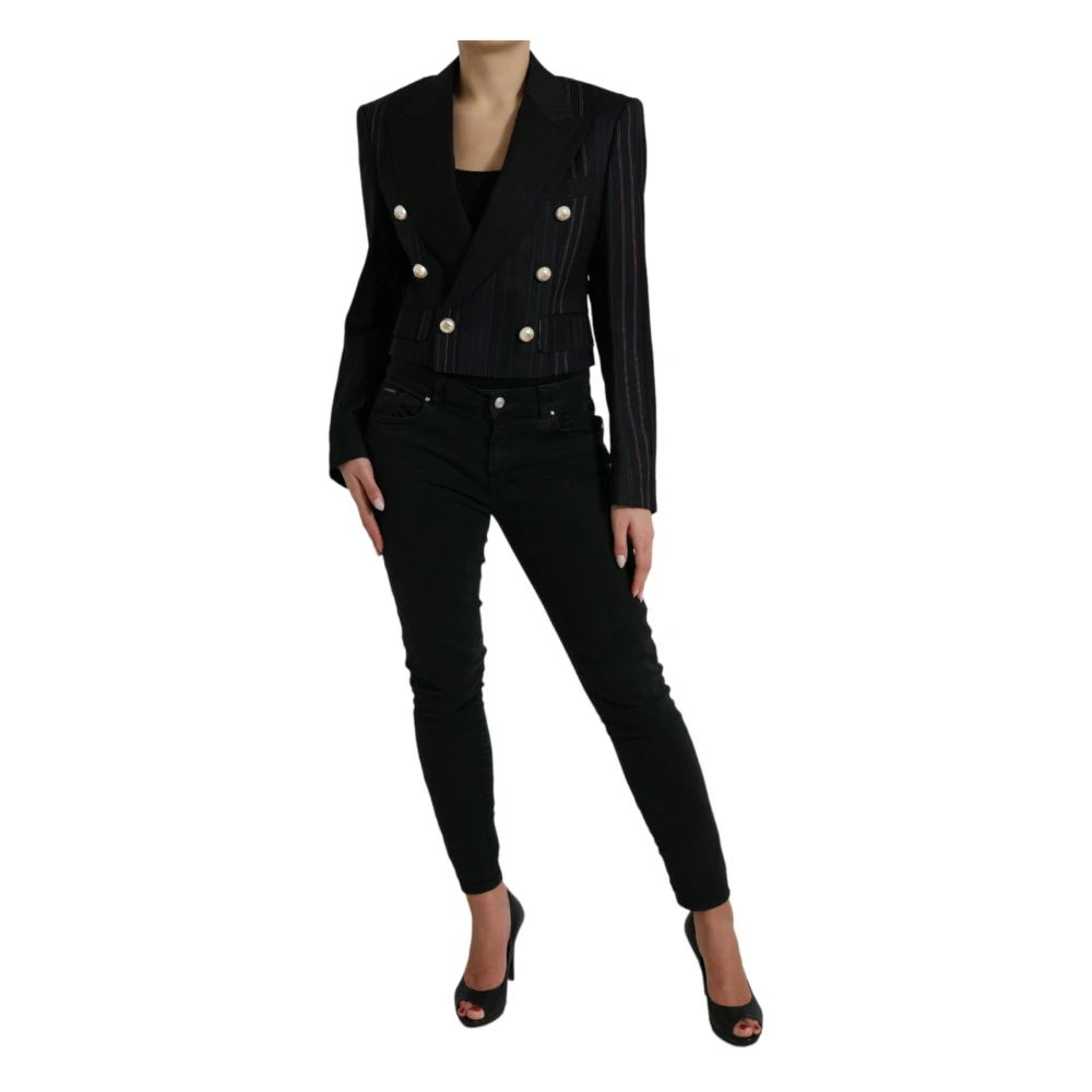 Dolce & Gabbana Gestreepte wollen blazer Black Dames